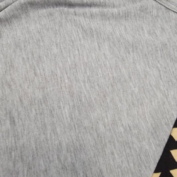 New tags LuLaRoe Randy XXL 2XL Longer sleeves Gray solid front w Black red green - Picture 10 of 12